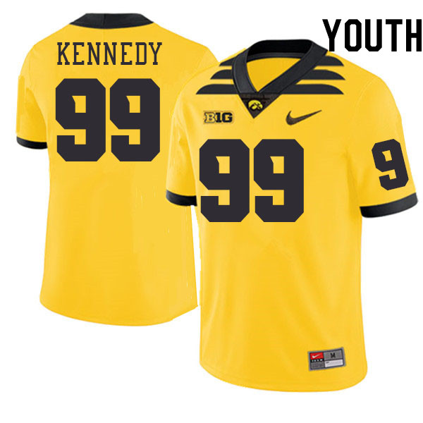 Youth #99 Devan Kennedy Iowa Hawkeyes College Football Jerseys Stitched-Gold